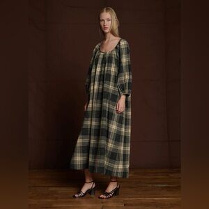 Soeur Adriana Checkered Plaid Dress in Black and Cream